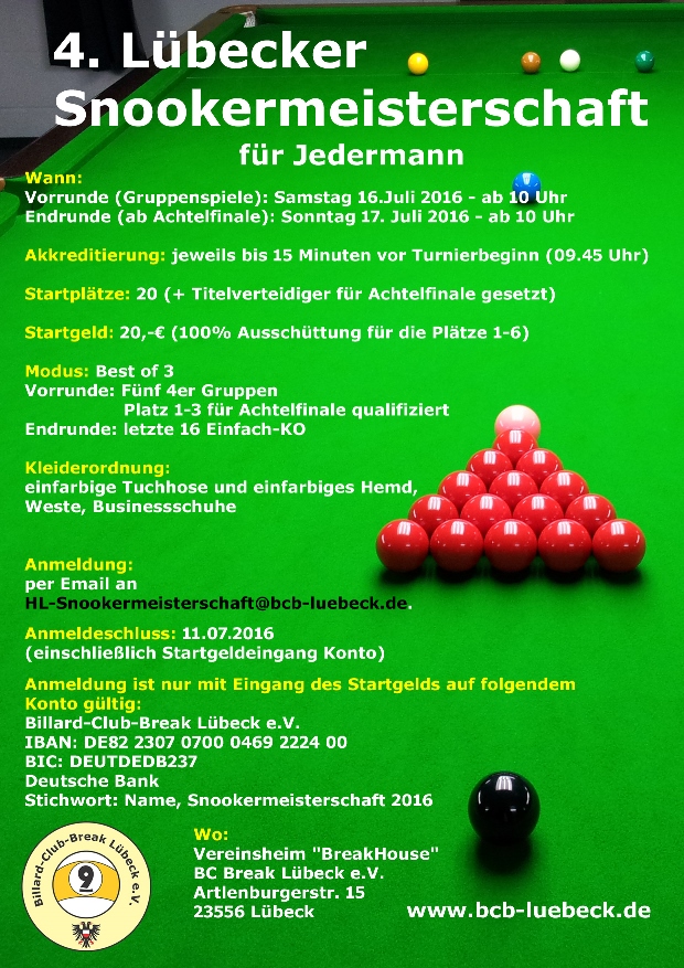 4. Lübecker Snookermeisterschaft